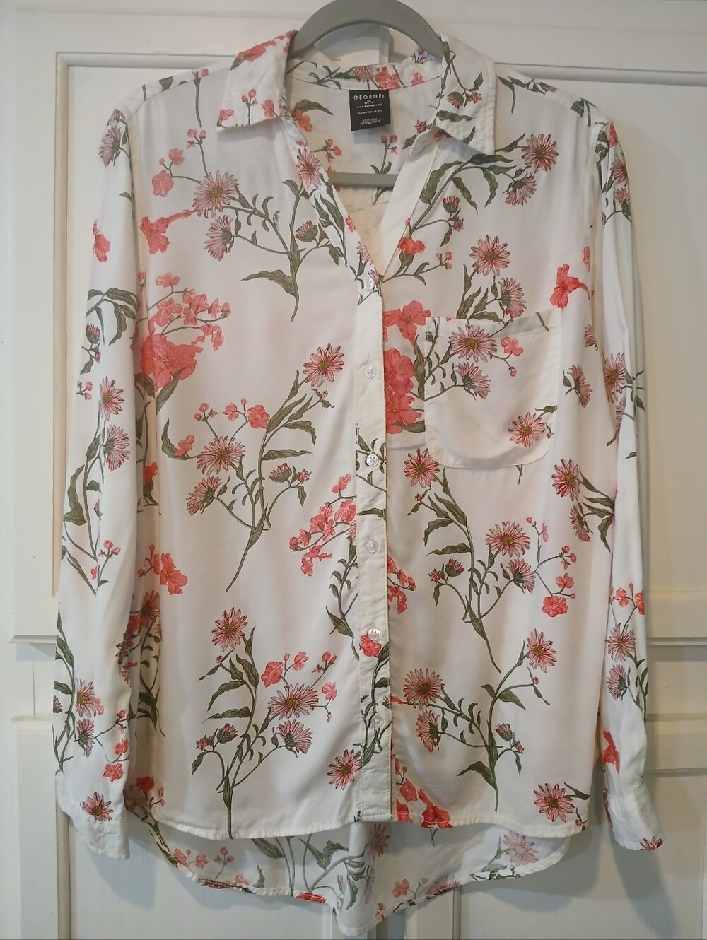 George Brand Women's Floral Button-down Long Sleeve Shirt Size 8